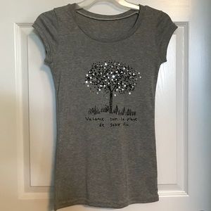 Tree Print Sequin Tee